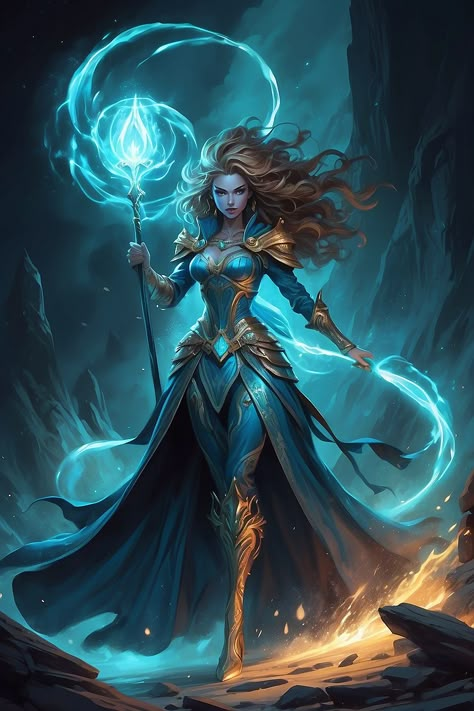 Stunningly gorgeous angry sorceress in a dark shadowed 2 Woman Holding Staff, Magical Academy, Magician Art, Magical Staff, Magical People, Magic Academy, Hair In The Wind, Magic Witch, Massive Attack