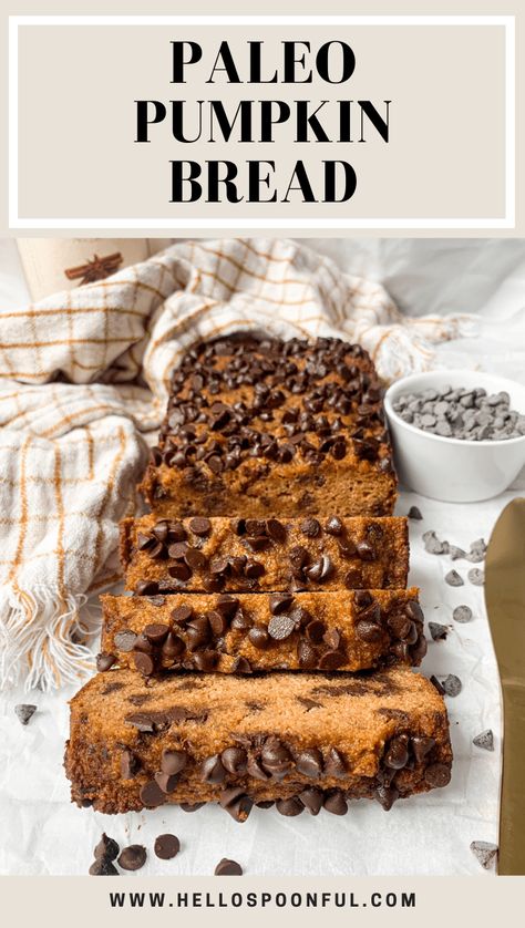 Paleo Pumpkin Bread Pumpkin Bread Gluten Free, Fall Bread, Fall Bread Recipes, Pumpkin Protein Muffins, Paleo Pumpkin Bread, Crohns Recipes, Make Almond Flour, Healthy Pumpkin Bread, Gluten Free Pumpkin Bread