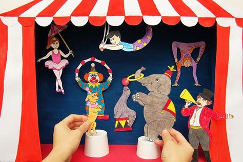 Circus Tent Craft, Circus Vbs, Circus People, Tent Craft, Theatre Crafts, Circus Crafts, Fun Craft Ideas, Free Printable Templates, Circus Animals