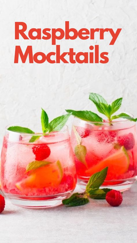 7 Must-Try Raspberry Mocktails Raspberry Lemonade Mocktails, Raspberry Punch Recipes Non Alcoholic, Raspberry Mocktails, Mocktails Lemonade, Raspberry Ice Tea Recipe, Mock Cocktails, Raspberry Punch, Raspberry Margarita, Raspberry Cordial