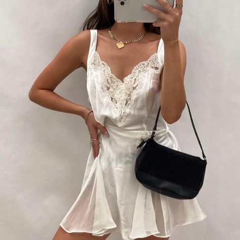 The most stunning white Victorias Secret slip dress... - Depop Victoria Secret Vintage, Victoria Secret Slip Dress, Boots Fur, White Slip Dress, Mini A, White Slip, Yellow Light, Light Yellow, Victoria Secret