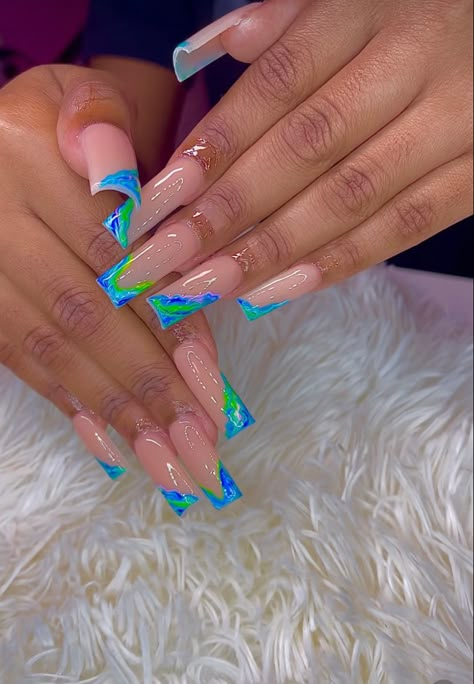 Blue Acrylic Nails, Colored Acrylic Nails, Short Square Acrylic Nails, Exotic Nails, Long Acrylic, Long Square Acrylic Nails, Unique Acrylic Nails, Acrylic Nails Coffin Short, Summer Acrylic Nails