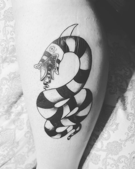 Sand Snake Tattoo Beetlejuice, Beetle Juice Sandworm Tattoo, Beetlejuice Flash Tattoo, Sandworm Beetlejuice Tattoo, Sandworm Tattoo, Joey Tattoo, Tattoo Sweater, Beetlejuice Tattoo, Florida Tattoos