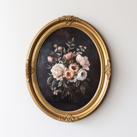 Antique Wall Art Collage, Moody Vintage Decor, Moody Wall Decor, Vintage Floral Art, Cottage Vintage, Arrangement Floral, Cabin Art, Flowers Wall Art, Floral Printables