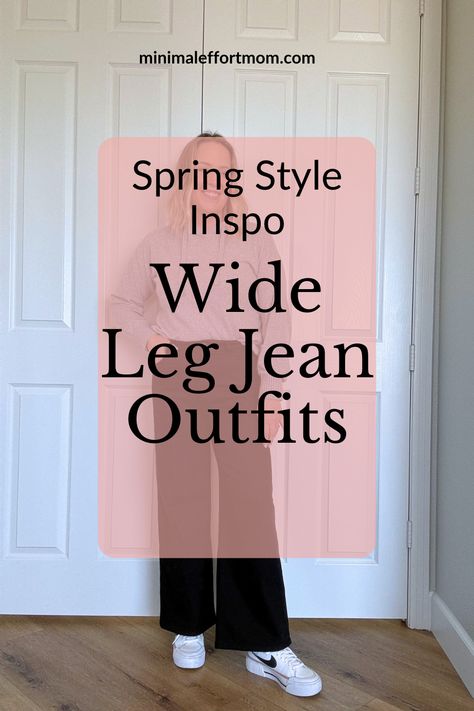 Get inspired for spring 2024 with our wide leg jean outfit ideas for women over 40! Discover stylish ensembles that are perfect for the season, from casual weekend looks to office-chic outfits. Don't forget to add a pair of versatile black wide leg jeans to your wardrobe for endless styling options! Wide Leg Pants Outfit Tennis Shoes, Tennis Shoes With Wide Leg Jeans, 2024 Pants Trend, Jean Outfit Ideas For Women, Wide Leg Jeans Outfit With Sneakers, What Shoes To Wear With Wide Leg Jeans, Shoes To Wear With Wide Leg Pants, Shoes To Wear With Wide Leg Jeans, What To Wear With Wide Leg Jeans