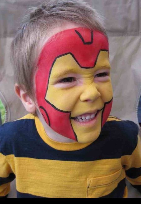 Iron man Iron Man Face Paint, Superhero Face Painting, Iron Man Face, Face Painting For Boys, Face Painting Easy, Kids Face Paint, Facepainting Ideas, Boy Face, Face Painting Halloween