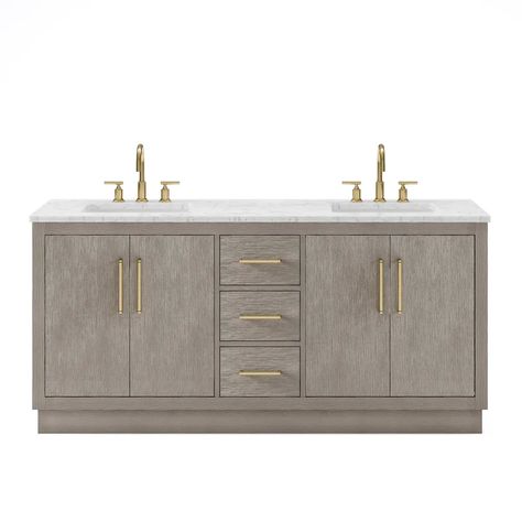 Foundry Select Hugo 72" Double Bathroom Vanity Set | Wayfair Restoration Hardware Bathroom Vanity, White Marble Countertops, Double Sink Bathroom, Double Sink Vanity, Marble Countertop, Marble Vanity Tops, Double Bathroom, Double Sink Bathroom Vanity, Double Bathroom Vanity