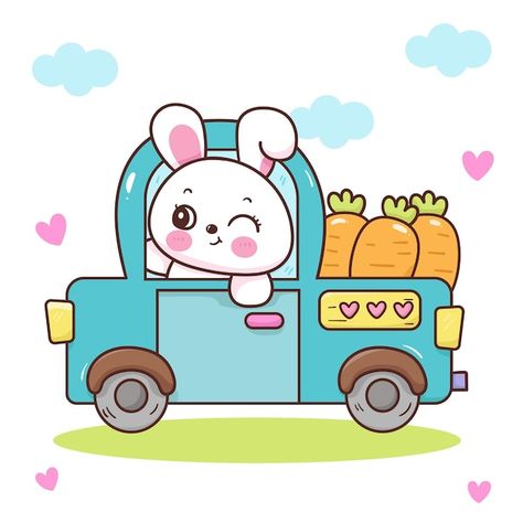 Vector bunny driving a car with carrots ... | Premium Vector #Freepik #vector #mini-bus #minivan #vehicle #van Mickey Mouse Wallpaper Iphone, Lion Drawing, Cute Bunny Cartoon, Mickey Mouse Wallpaper, T Shirt Painting, Easy Drawings For Kids, Cute Cartoon Characters, Car Illustration