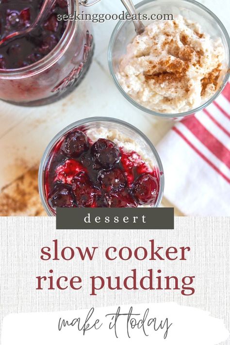 You'll love this slow cooker rice pudding made easy in your crock pot. Using your crockpot is literally one of the easiest ways to make this traditional dessert recipe. Serve your warm or cold risengrød pudding with cinnamon and sugar, butter and a drizzle of cream - or, top with cherry sauce. At your next holiday, serve one bowl with a blanched whole almond. Whoever finds the nut in their bowl gets a "nutty gift" - our family's Danish Christmas Eve tradition. Enjoy! Crock Pot Pudding, Rice Pudding In Crockpot, Crockpot Rice Pudding Slow Cooker, Crock Pot Rice Pudding, Crockpot Rice Pudding, Crock Pot Rice, Crockpot Rice, Slow Cooker Rice Pudding, Rice In Crockpot