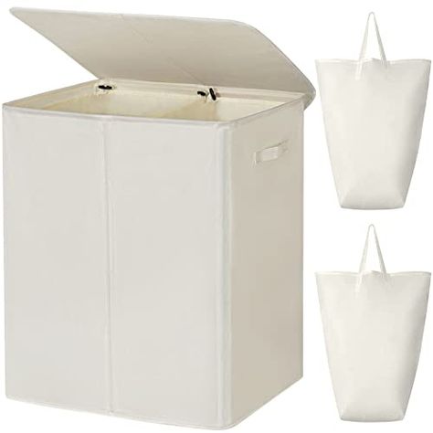 Limited-time deal: WOWLIVE 154L Double Laundry Hamper with Lid and Removable Laundry Bags, Large Dirty Clothes Hamper 2 section Collapsible Laundry Basket Dorm Room Storage for Bedroom, Bathroom, College,Beige Laundry Basket Dorm, Divided Laundry Hamper, Bathroom College, Double Laundry, College Bathroom, Hamper With Lid, Double Laundry Hamper, Laundry Basket Storage, Laundry Basket With Lid