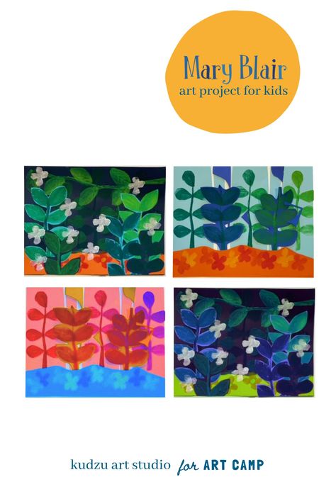 explore the work of artist Mary Blair with this hands on printmaking + illustration project Kids Printmaking, Blair Art, Mary Blair Art, Art Project For Kids, Artist Study, Mary Blair, Artist Project, Art Projects For Kids, Project For Kids