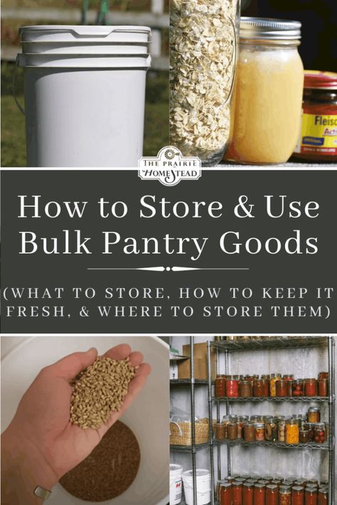 How to Store and Use Bulk Pantry Goods How To Store Dehydrated Food, Homesteaders Kitchen, Homesteading Kitchen, Homesteading Life, The Prairie Homestead, Prairie Homestead, Survival Food Storage, Emergency Preparedness Food, Homestead Kitchen