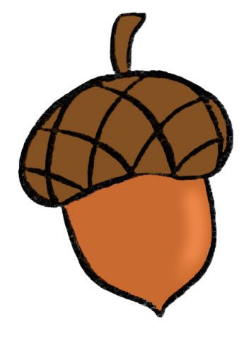 How To Draw An Acorn, Autumn Easy Drawings, Easy Autumn Drawings, Fall Sketches Easy, Easy Quick Drawings, Acorn Drawing Simple, Autumn Drawing Ideas Easy, Cute Autumn Drawings, Acorns Drawing