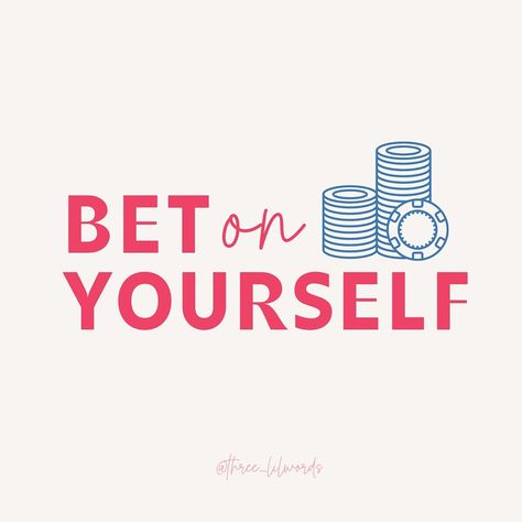 It’s about time you bet on yourself. And if I were you, I’d go all in. 😏 . . . . . . . #betonyourself #goallin #fridaythoughts #fridayinspiration #fridayvibe #motivationalquotesforlife #friendlyreminder #adviceoftheday #positivewords #threelilwords #justthreelilwords Simple Tattoos For Guys, Motivational Quotes For Life, Positive Words, Simple Tattoos, Tattoos For Guys, Instagram