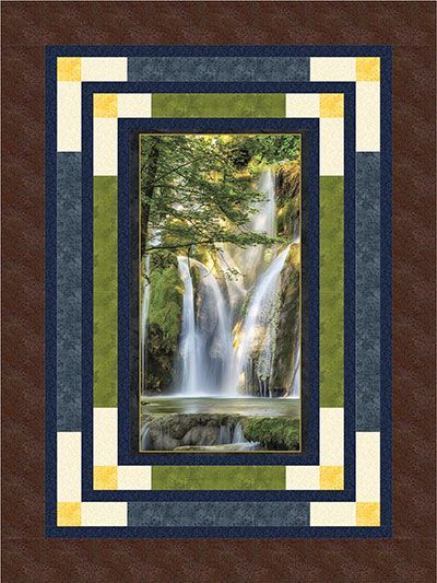 Bevels Quilt Pattern from Annie's Craft Store. Order here: https://www.anniescatalog.com/detail.html?prod_id=132430&cat_id=1644 Attic Window Quilts, Deer Quilt, Wildlife Quilts, Colchas Quilting, Country Quilt, Panel Quilt Patterns, Pine Valley, Fabric Panel Quilts, Landscape Quilt