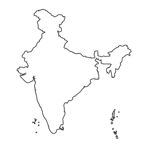 India Outline Map A4 Size, Indian Map Outline, India Outline Map, Outline Map Of India, Creative India, About India, India Map, Map Outline, Map Pictures