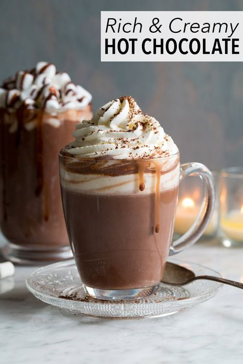 Perfect Hot Chocolate - a must have recipe for your recipe book! One of the ultimate comforts on a cold day! It's chocolatey, it's rich, it's creamy and it's perfectly sweetened. You'll love it! #hotchocolate #hotcocoa #fall #christmas #recipe Hot Chocolate Easy, Rich Hot Chocolate Recipe, Hot Chocolate Cake, Rich Hot Chocolate, The Best Hot Chocolate, Best Hot Chocolate, Homemade Hot Cocoa, Hot Chocolate Gifts, Family Secrets