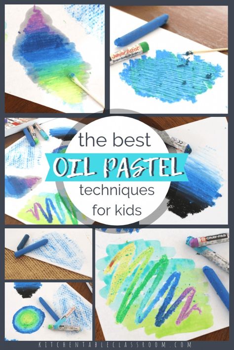 Use these fun oil pastel techniques to add texture, color, and interest to any kid's art project! Here are eight different ways to use oil pastel crayons! Oil Pastels Art For Beginners, How To Use Oil Pastels For Beginners, How To Use Oil Pastels, Oil Pastel For Kids, Art With Pastels, Oil Pastel Drawings For Beginners, Easy Oil Pastel Art, Oil Pastel Art For Beginners, Oil Pastels Art