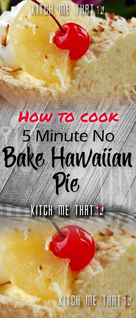 5 Minute No Bake Hawaiian Pie | Desserts Recipe to Try!! Hawaiian Pie, Pie Easy, Pineapple Desserts, Vanilla Pudding Mix, Crushed Pineapple, Pie Cake, Vanilla Pudding, Rachael Ray, Pie Dessert