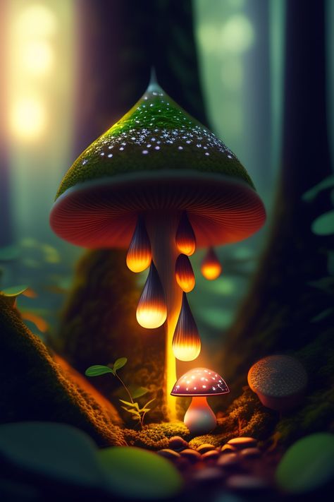 Mushroom Pics, Fantasy Mushroom, Glowing Mushrooms, Faery Art, Neon Sign Art, Beautiful Wallpaper, Mushroom Art, Wild Mushrooms, Magical Forest