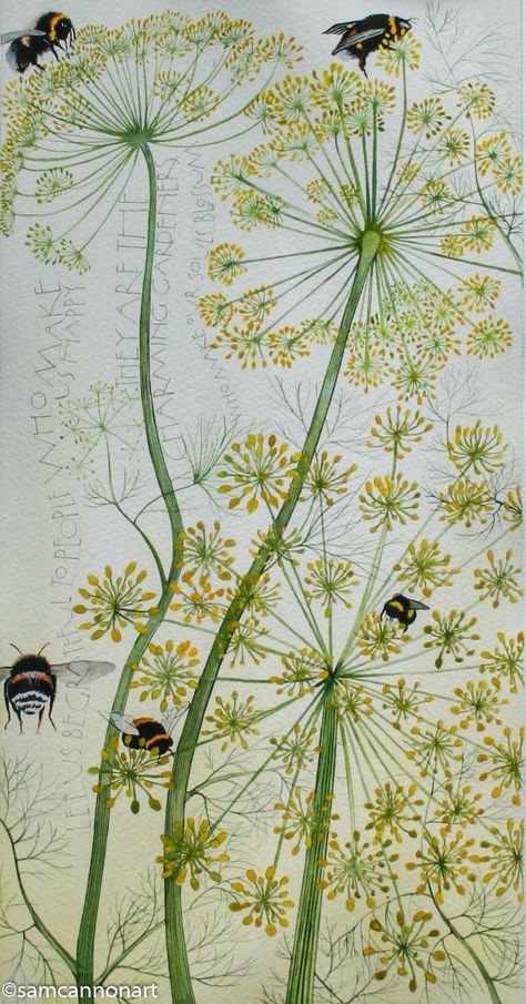 Sam Cannon, Colour Challenge, Cow Parsley, A Dandelion, Marcel Proust, Bee Art, Valerian, Samar, Online Gallery