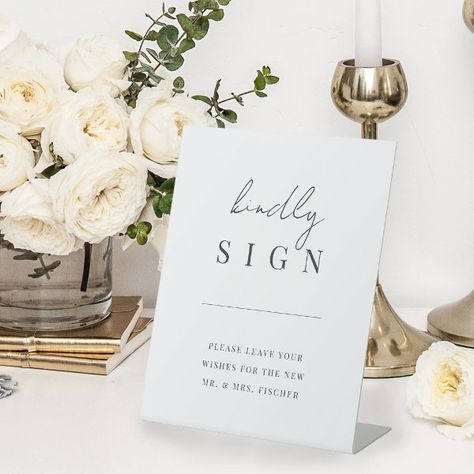 Modern Minimal Script Wedding Guestbook Pedestal Sign Flower Bar Sign, Serif Lettering, Book Black And White, Wedding Guestbook Sign, Wedding Signature Drinks, Black Calligraphy, Invites Wedding, Beach Wedding Flowers, Wedding Guest Book Sign