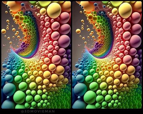 3d Hidden Pictures, Hidden 3d Images, Solving A Rubix Cube, 3d Stereograms, Magic Eye Pictures, Illusion Pictures, Eye Tricks, Puzzle Ideas, Rainbow Bubbles