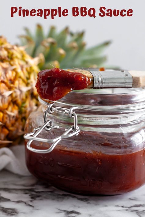 Pineapple BBQ Sauce is sweet, tangy and super simple to make. All you need is a handful of ingredients and less than 30 minutes for a thick, sweet sauce.