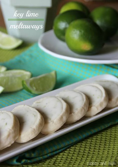 Key Lime Recipes, Key Lime Cookies, Meltaway Cookies, Cookies And Cups, Lime Cookies, Lime Recipes, Köstliche Desserts, Yummy Sweets, Limes