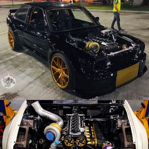 2JZ swapped BMW E30🤘🏼 What y’all think about this? The ultimate swap? Built by @hob_panama @engine_swaps #engineswap Nissan S12, 2jz Engine, Ls Engine Swap, Custom Bmw, Bmw Engines, Ls Swap, Ls Engine, Engine Swap, Car Ideas