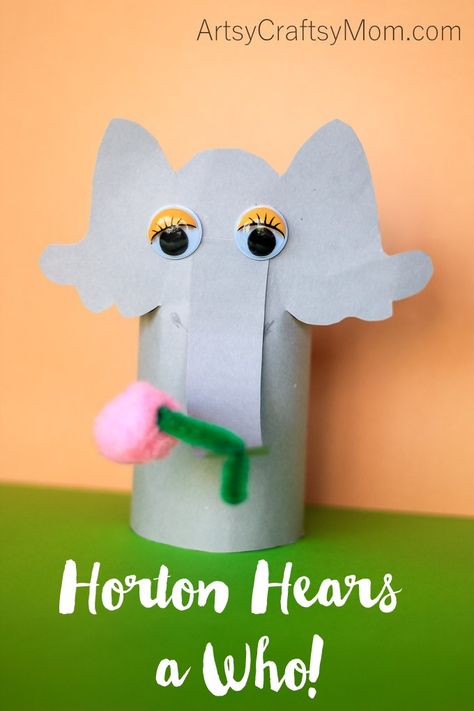 Celebrate Dr. Seuss' birthday themed day filled with our Horton Hears a Who Dr Seuss Craft, book, and of course, the movie. Easy paper elephant holding a pink clover Dr Seuss Craft, Dr. Seuss Crafts, March Preschool, Seussical Jr, Paper Elephant, Dr Seuss Preschool, Dr Seuss Activities, Dr Seuss Crafts, Seuss Classroom