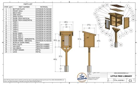 How to build a Little Free Library Library Standard Dimensions, Library Diy, Little Free Library Plans, Library Plan, Book Library, Little Library, Free Library, Woodworking Plan, Diy Template