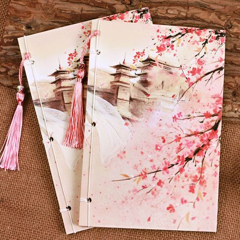 Flower Writing, Kawaii Stationary, Soft Cover Journal, Retro Chinese, Cute School Stationary, Notebook Cover Design, Kawaii School Supplies, Writing Books, Vintage Notebook