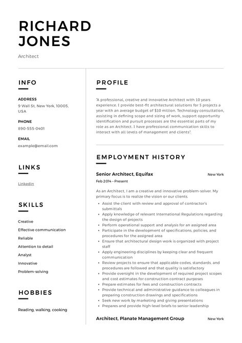 Architecture Resume, Elementary Teacher Resume, Resume Skills List, Architect Resume, Teacher Resume Examples, Teaching Resume, Teacher Info, Job Resume Examples, Teacher Resume Template