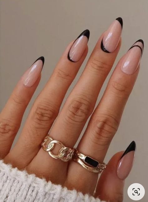 Black Chrome Nails, Black French Nails, Romantic Nails, Black Nail Designs, Nail Swag, Black Nail, Prom Nails, Classy Nails, Nail Extensions