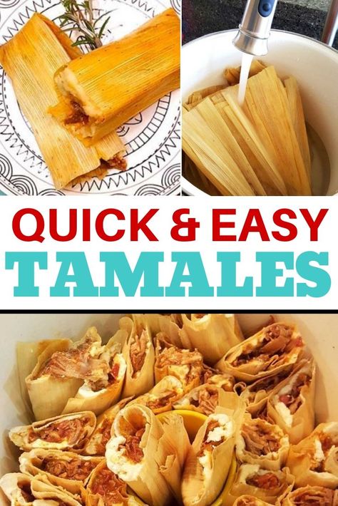 Quick Tamales Recipe, Easy Tamales Recipe Pork, Tamale Recipes Easy, Meat For Tamales Pork, Chicken Filling For Tamales, Tamales Recipe Chicken Red, How To Make Hot Tamales At Home, Chicken For Tamales, Small Batch Tamales Recipe