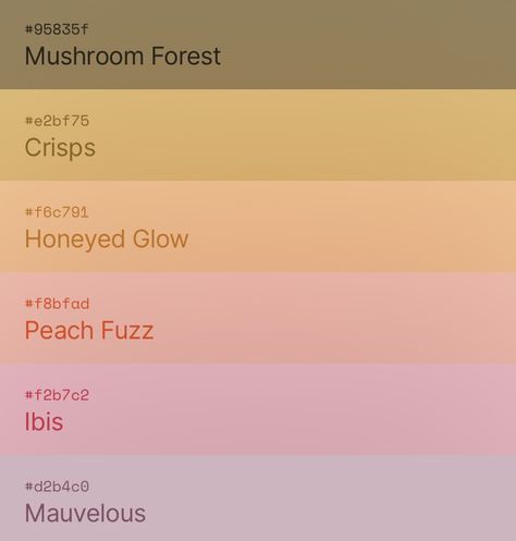 Peachy Colour Palette, Pastel Yellow Color Combination, Soft Color Scheme, 1990s Color Palette, Peach Fuzz Color Combination, Spring Pantone Colors, Soft Retro Color Palette, Pretty Colour Palettes, Pink Aesthetic Color Palettes