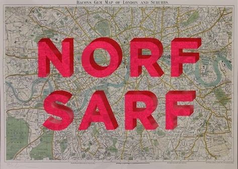 Norf Sarf by David Buonaguidi Editioned artwork | Art Collectorz Litho Print, Creative Hub, Hanging Artwork, London Clubs, Large Artwork, Limited Edition Art, Red Accents, The Duff, Limited Edition Prints