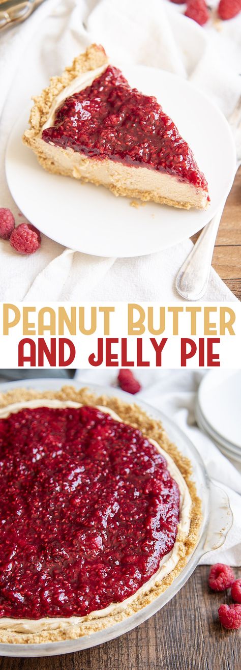 Peanut Butter And Jelly Pie, Peanut Butter Jelly Recipes, Peanut Butter Pie Filling, No Bake Peanut Butter Pie, Creamy Cheesecake Recipe, Butter Desserts, Raspberry Jelly, Peanut Butter Jelly Time, Jelly Desserts