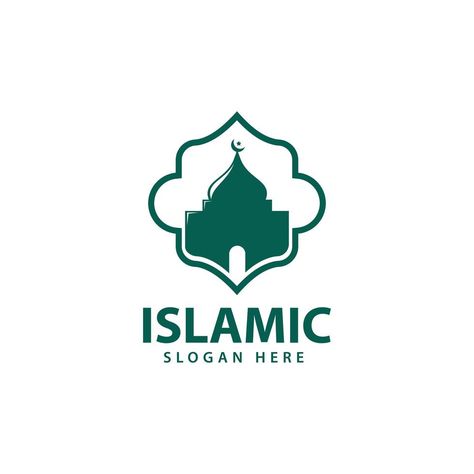 Islamic logo design vector, template icon illustration. Islamic Logo Design, Mosque Logo, Islamic Logo, Clothing Brand Logo, Clothing Brand Logos, Book Logo, Travel Logo, Vector Template, Cad Design