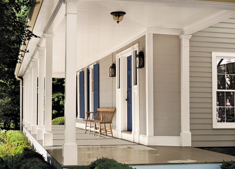 15 Best Exterior Paint Colors to Boost Resale Value - PureWow Beige House Exterior, Farmhouse Exterior Paint Colors, Behr Exterior Paint, Outdoor Paint Colors, Exterior Paint Schemes, White Exterior Paint, Best Exterior Paint, White Exterior Houses, House Paint Color Combination