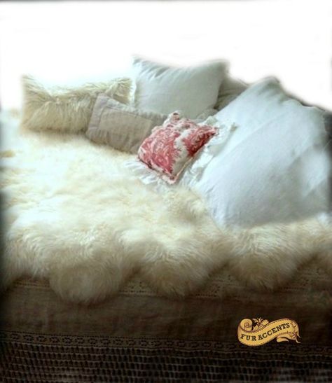 Faux Fur Bedspread  Scalloped Off White Shag Sheepskin Pelt Fur Bedspread, Making A Bed, Dylan Mcdermott, Fur Comforter, White Bedspreads, Linen Bed Cover, Bedspreads Comforters, Twin Bedspreads, Linen Bedspread