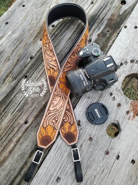 Leather Cowboy Hat Bands, Tooled Purse Strap, Tooled Leather Spur Straps, Tooled Leather Belt Purse Strap, Leather Tooled Sunflower, Tooled Leather Camera Strap, Western Camera Strap, Cowboy Hat Bands, Leather Cowboy Hats