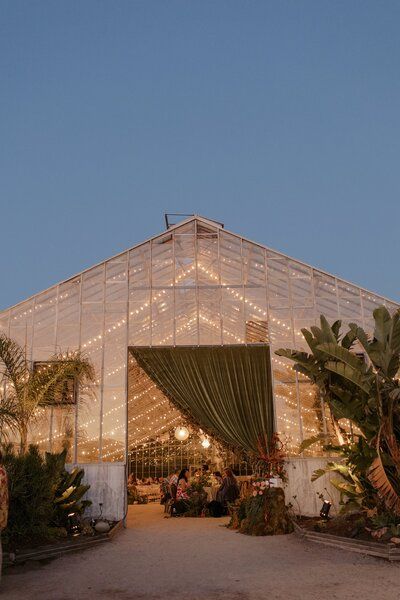 Vintage Thrift Store Greenhouse Wedding - Onyx & Redwood - Santa Barbara, CA Botanical Wedding Dress, Green House Garden, Botanical Wedding Decor, Floral Print Wedding Dress, Hawaiian Wedding Dress, Greenhouse Venue, Greenhouse Garden, Botanical Gardens Wedding, Greenhouse Wedding