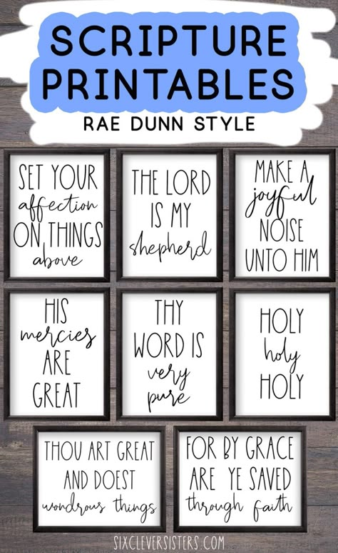 Free Bible Verse Printables {RAE DUNN STYLE} - Six Clever Sisters Bible Verse Printables Free, Free Bible Verse Printables, Bible Scavenger Hunt, Printable Bible Verses Free, Bible Verse Printables, Free Scripture Printables, Printable Scripture Art, Bible Printables, Bible Study Lessons