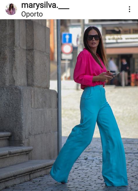 How To Style Turquoise Pants, Aqua Blue Pants Outfit, Aqua Pants Outfit, Turquoise Pants Outfit, Teal Pants Outfit, Silk Pants Outfit, Turquoise Outfit, Blue Pants Outfit, Turquoise Pants