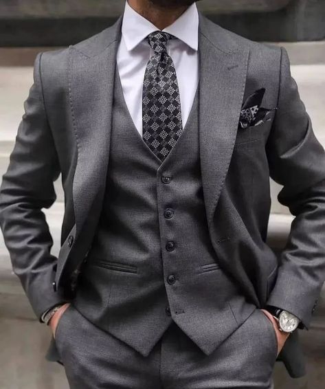 Prom Male, Grey 3 Piece Suit, Lapel Wedding, Suits Show, Wedding Tuxedo, Dinner Suit, Custom Made Suits, Male Clothing, Suits Clothing