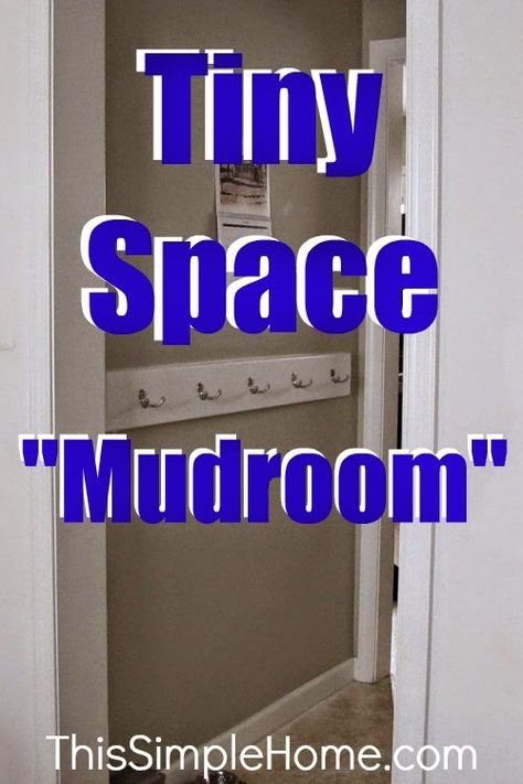 Small Space Mudroom Alternative Backpack Storage No Mudroom, Create A Mudroom With No Space, Coat Organization Small Space, Creating A Mudroom With No Space, Drop Zone Small Space, Backpack Hook Ideas, Small Space Backpack Storage, Backpack Hanging Ideas Small Space, Backpack Drop Zone Small Spaces