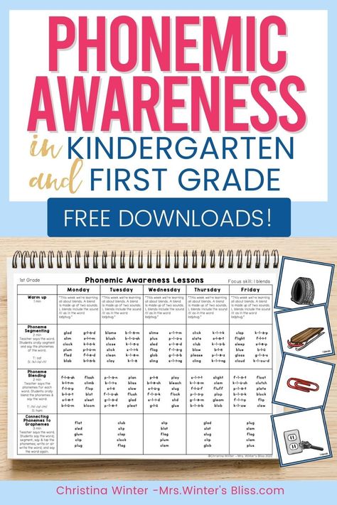 Find out the answer to the question “What is phonemic awareness and how is it different from phonics instruction?" Learn details about a science of reading-aligned phonemic awareness lesson plans for kindergarten and first-grade students. This resource has EVERYTHING you need to bring effective small-group phonemic awareness instruction to your classroom. Be sure to download the FREE phonemic awareness lesson plans that you can begin using with your small groups right away! Heggerty Phonemic Awareness First Grade, Phonemic Awareness Lesson Plans, Kindergarten Small Groups, Phonemic Awareness Kindergarten, Academic Reading, Phonics Lesson Plans, Lesson Plans For Kindergarten, Lessons For Kindergarten, Decoding Strategies