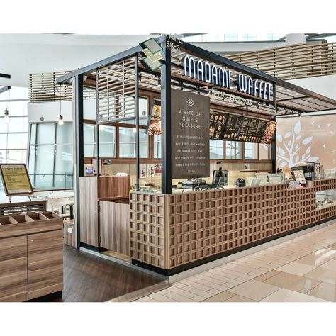 Cafe Kiosk Design, Food Kiosk Design Ideas, Coffee Kiosk Design, Coffee Booth, Coffee Kiosk, Gerobak Dorong, Mall Kiosk, Cafe Counter, Industrial Cafe